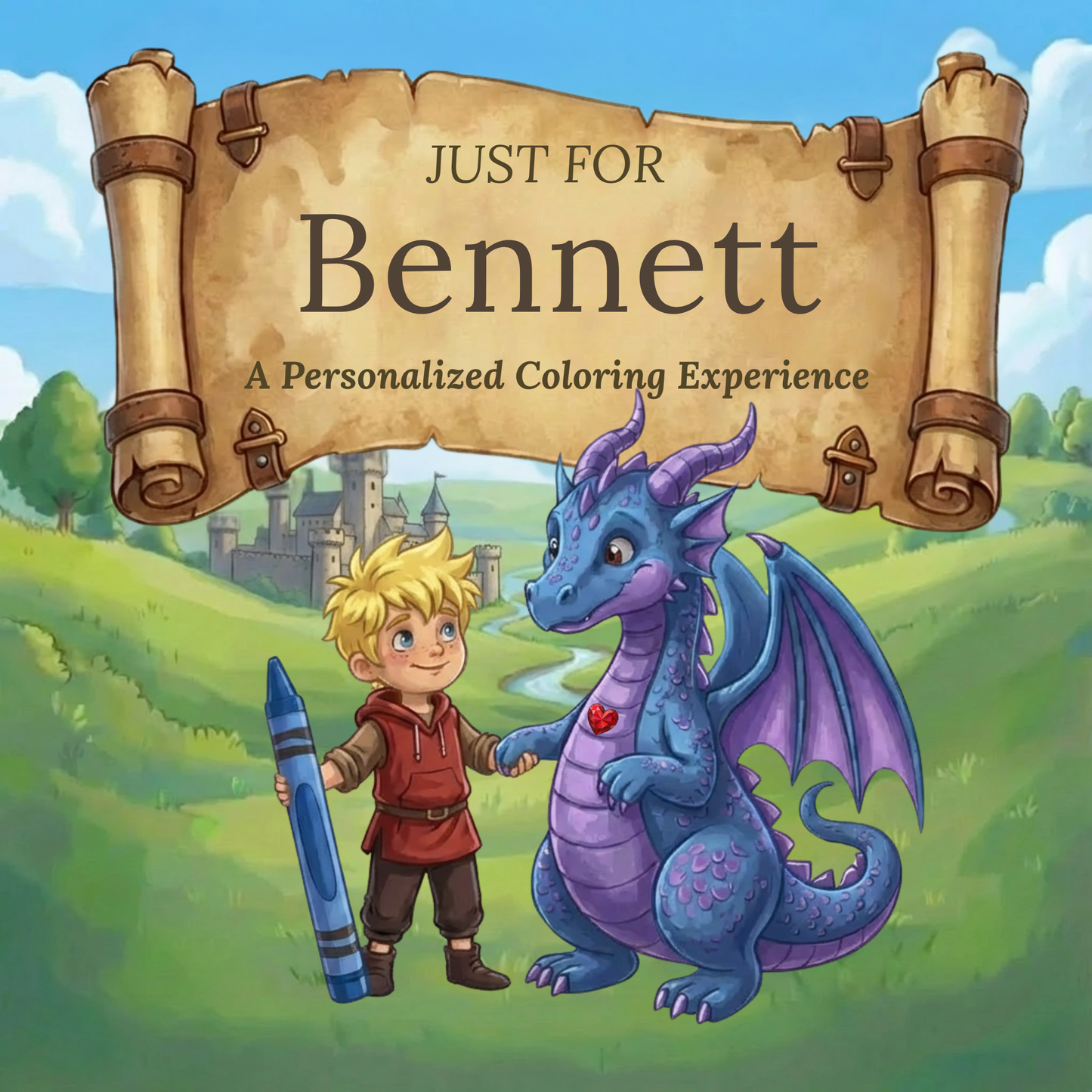Bennett Personalized Coloring Book | Ages 4-8 | L.K. Bunting