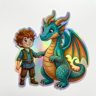 Blake Dragon Holographic Sticker (2.98” x 3”) for Kids