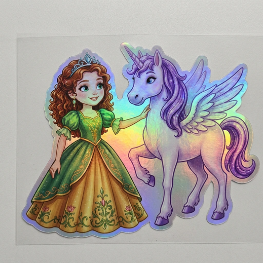 Blythe Unicorn Holographic Sticker (3.71” x 3”) for Kids