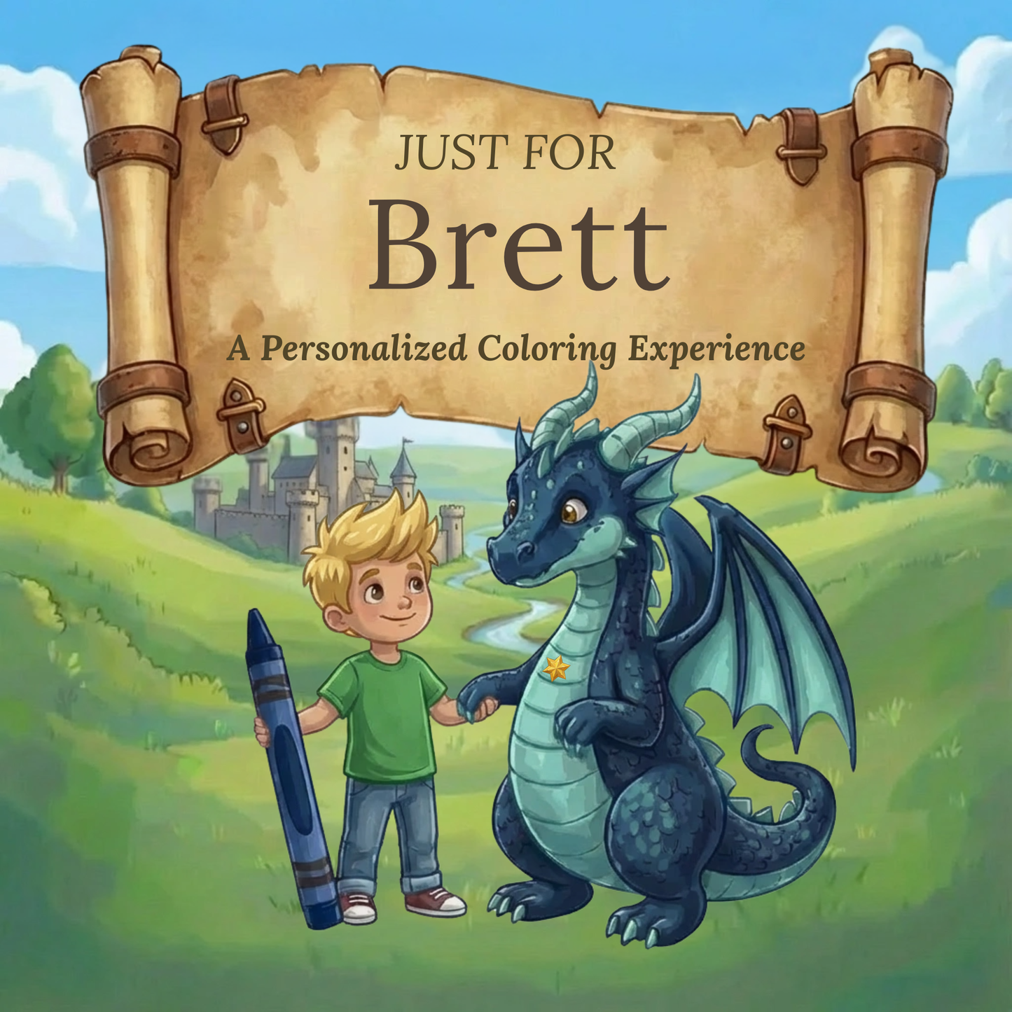 Brett Personalized Coloring Book | Ages 4-8 | L.K. Bunting