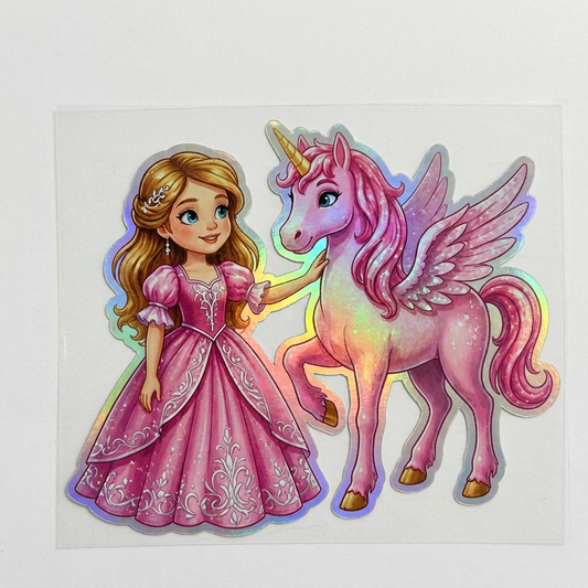 Brianna Unicorn Holographic Sticker (3.71” x 3”) for Kids
