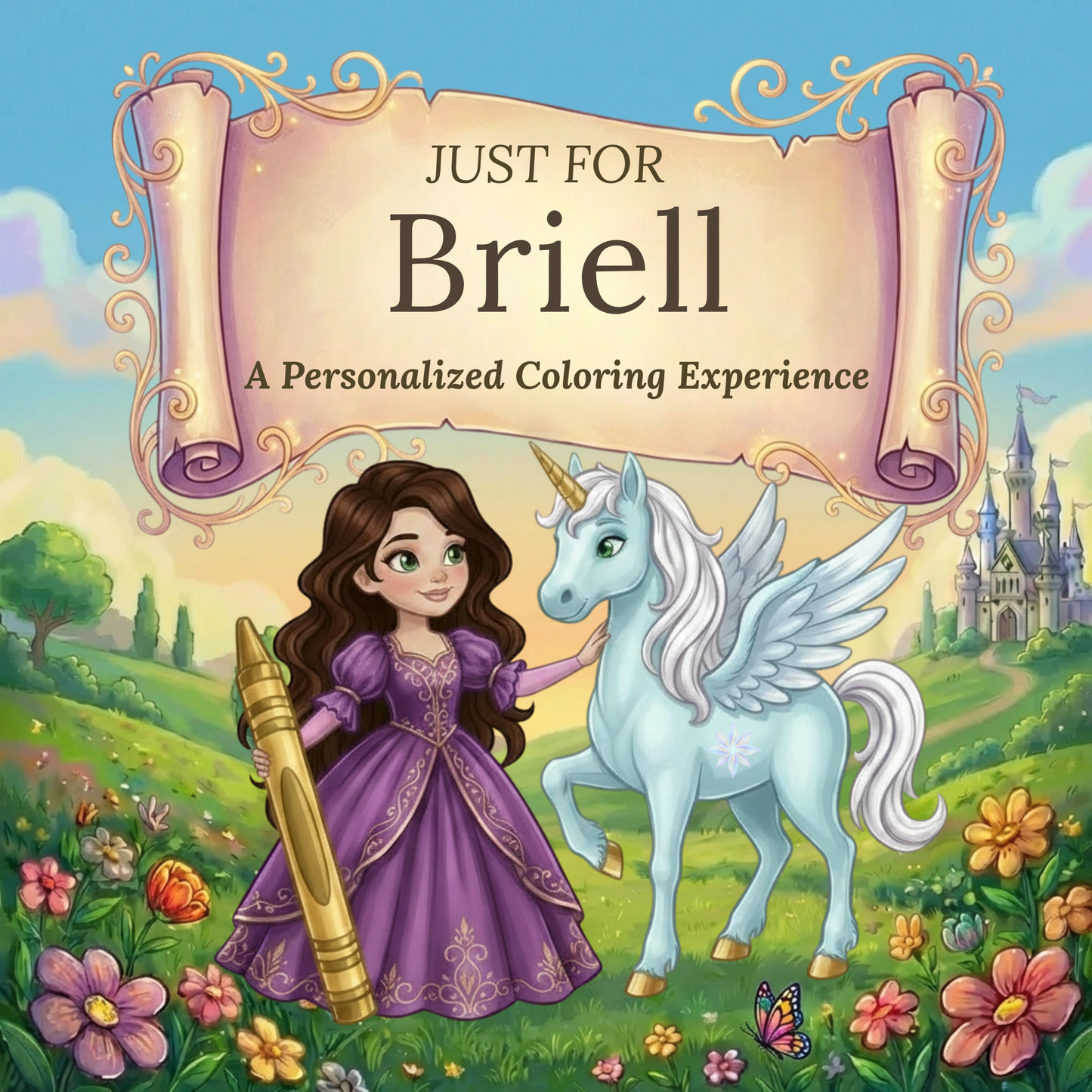 Briell Personalized Coloring Book | Ages 4-8 | L.K. Bunting