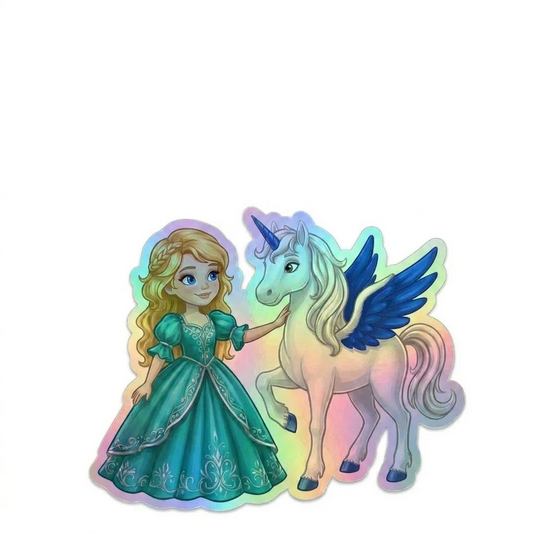 Briella Unicorn Holographic Sticker (3.71” x 3”) for Kids