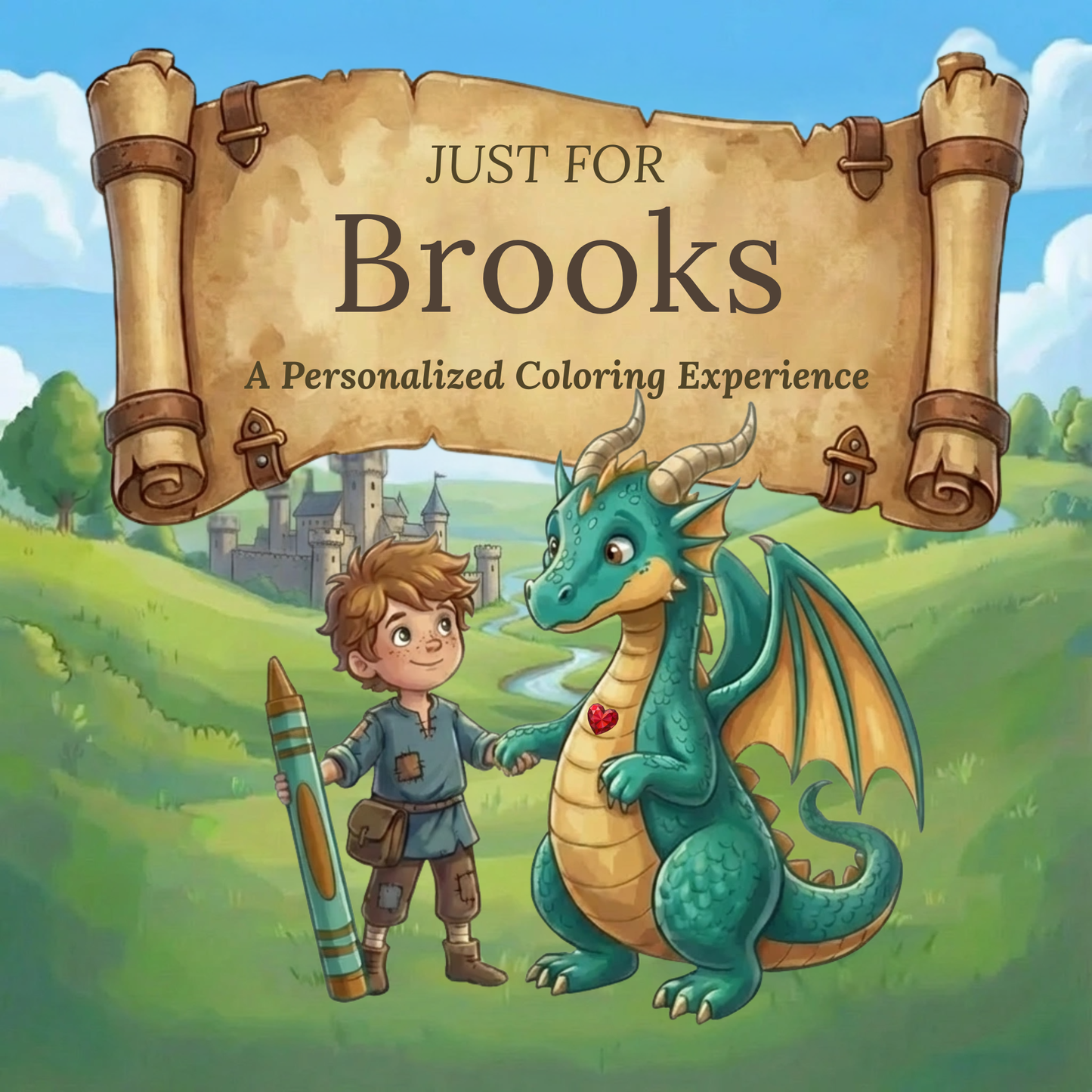 Brooks Personalized Coloring Book | Ages 4-8 | L.K. Bunting