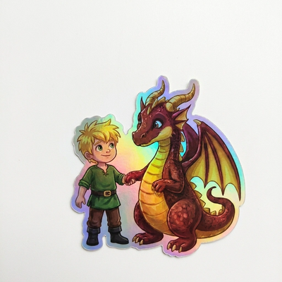 Bryce Dragon Holographic Sticker (2.98” x 3”) for Kids