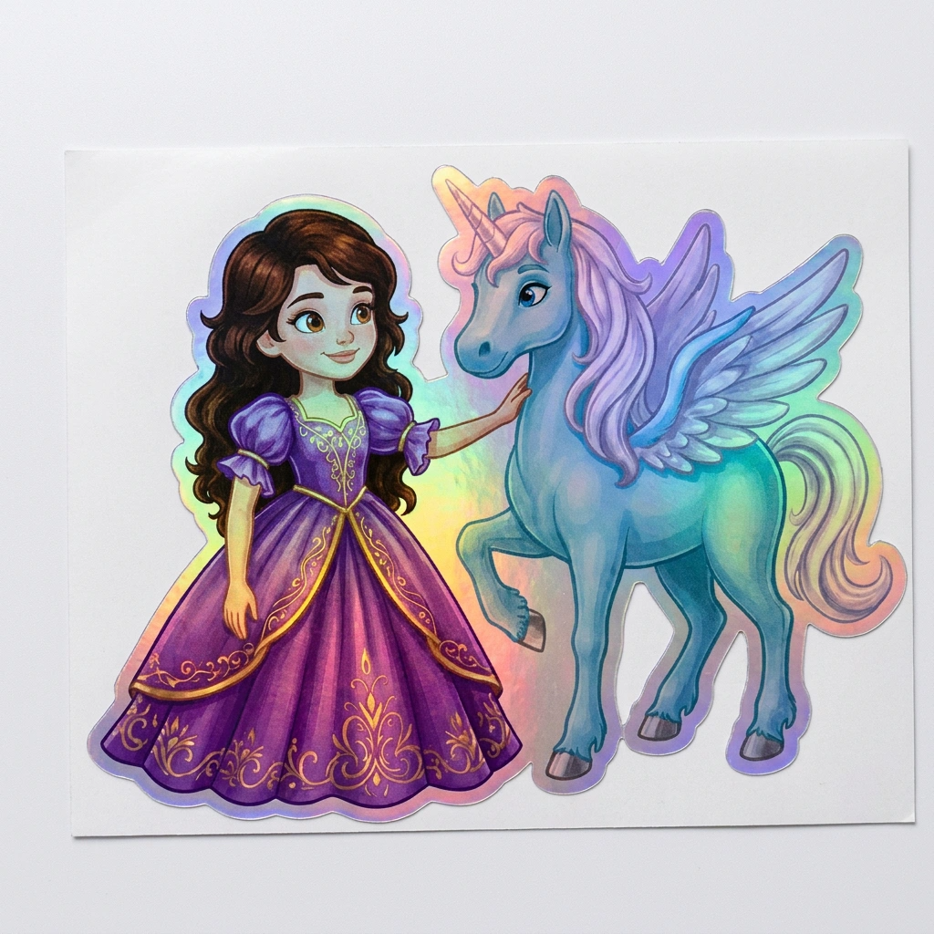 Bryelle Unicorn Holographic Sticker (3.71” x 3”) for Kids