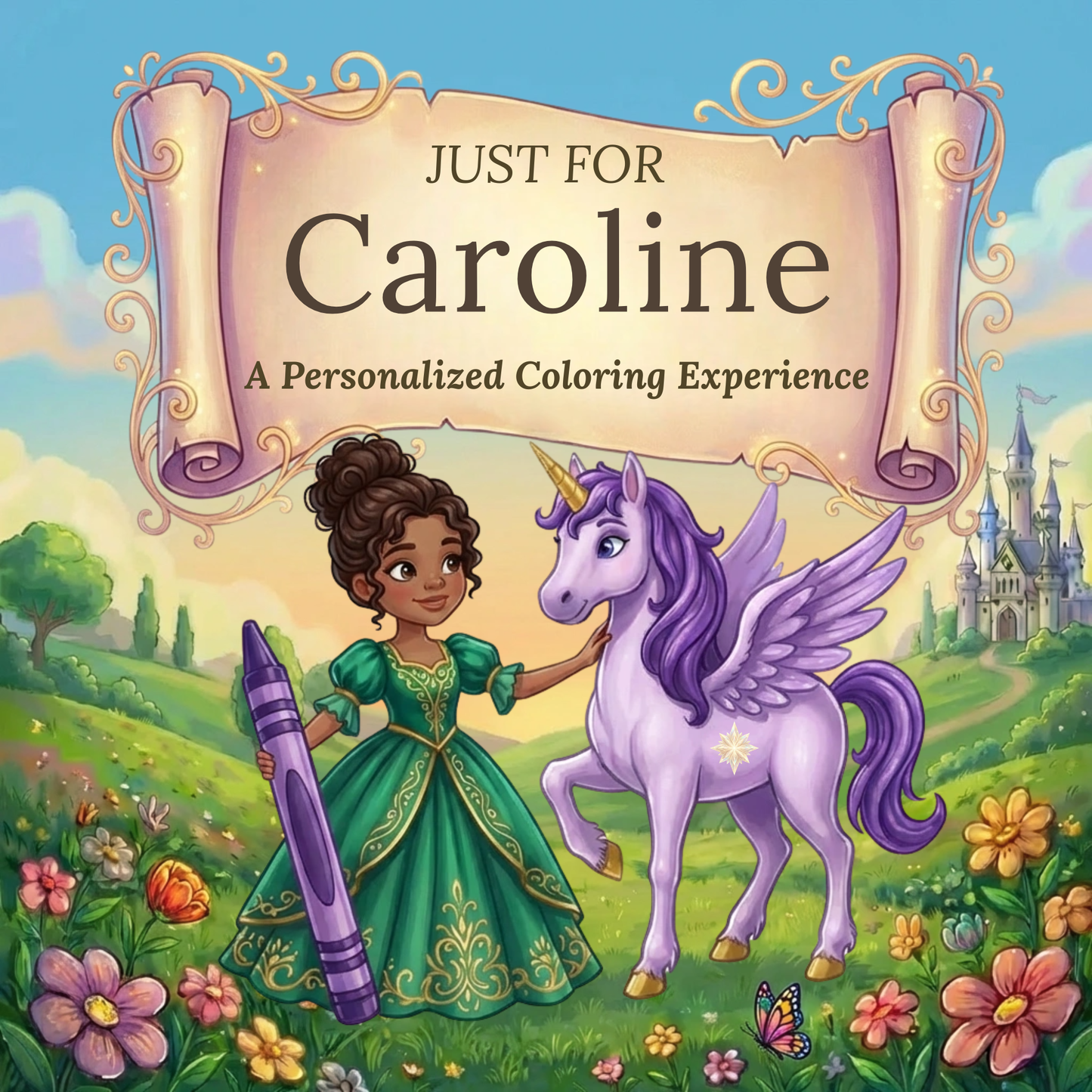 Caroline Personalized Coloring Book | Ages 4-8 | L.K. Bunting