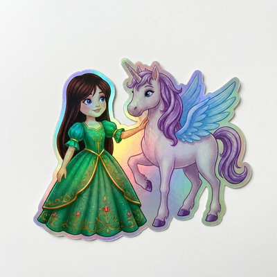 Catalina Unicorn Holographic Sticker (3.71” x 3”) for Kids
