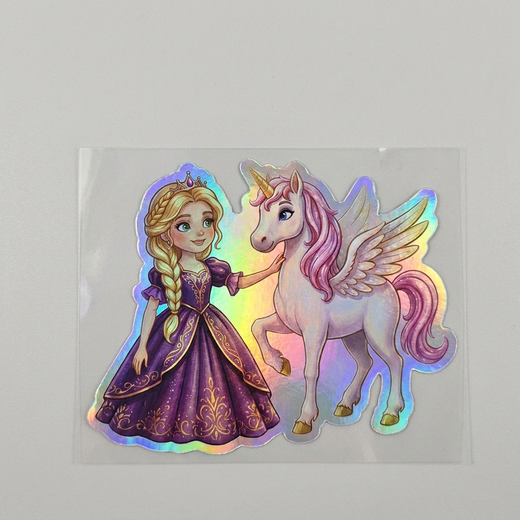 Catherine Unicorn Holographic Sticker (3.71” x 3”) for Kids