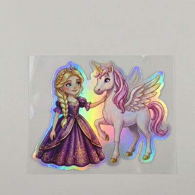 Catherine Unicorn Holographic Sticker (3.71” x 3”) for Kids