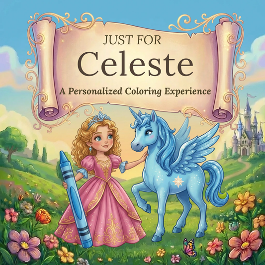 Celeste Personalized Coloring Book | Ages 4-8 | L.K. Bunting