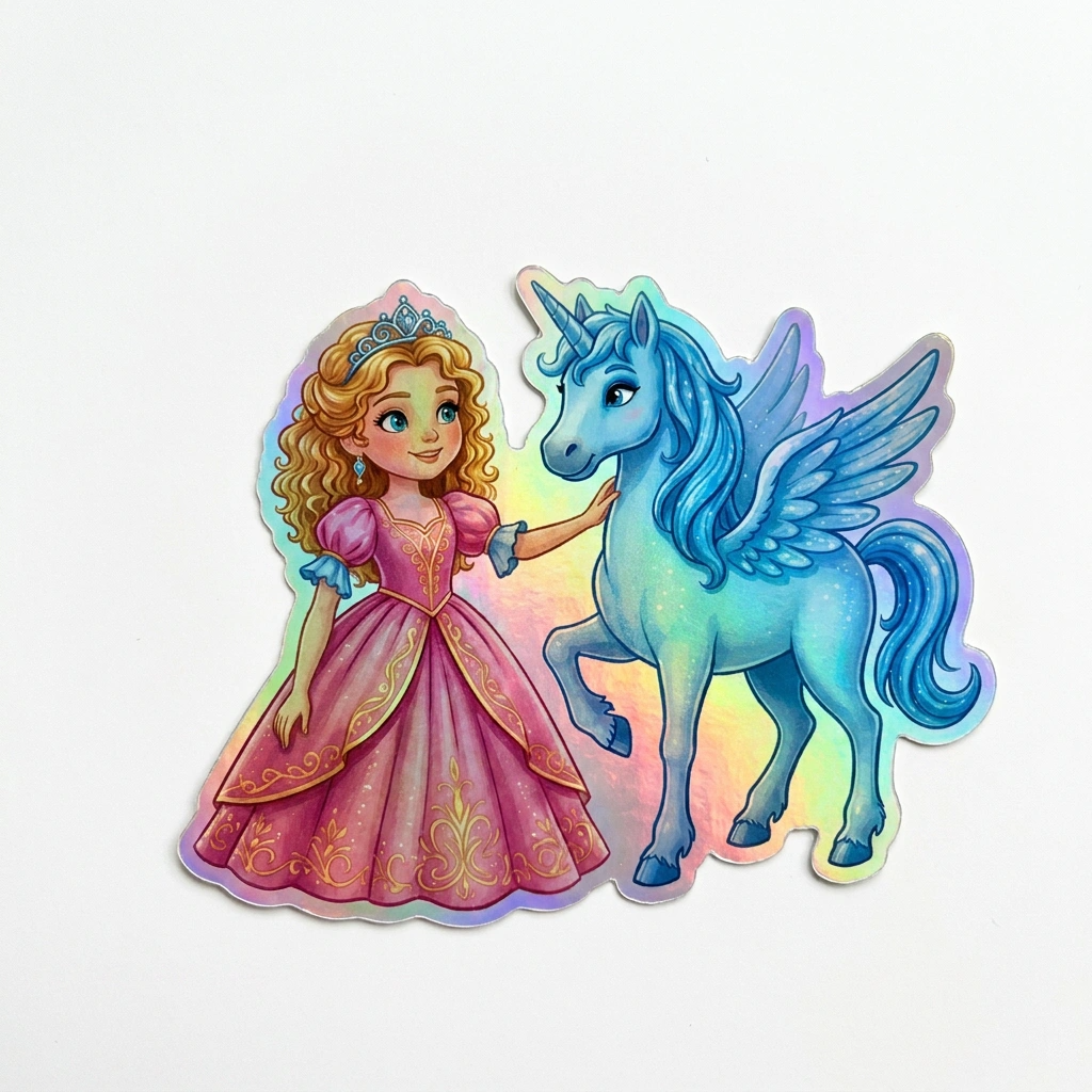 Celeste Unicorn Holographic Sticker (3.71” x 3”) for Kids