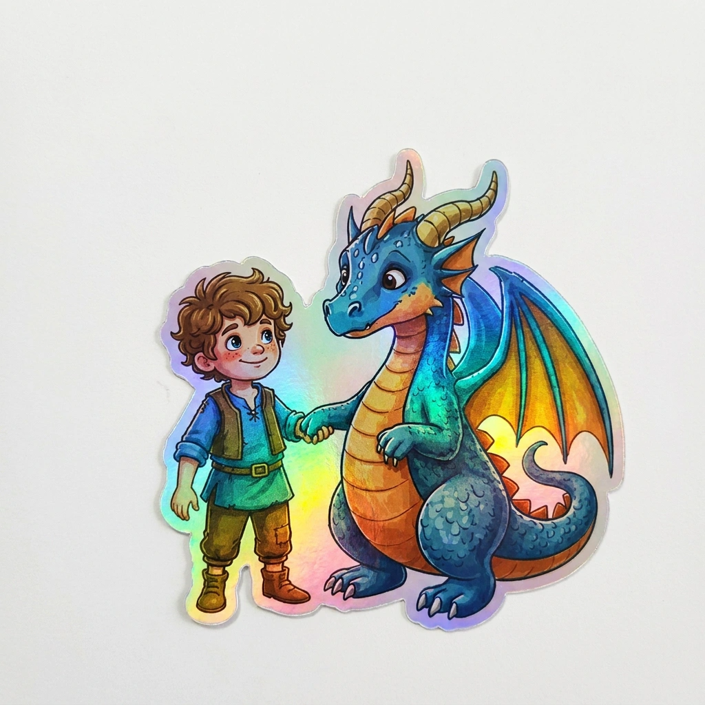 Chase Dragon Holographic Sticker (2.98” x 3”) for Kids