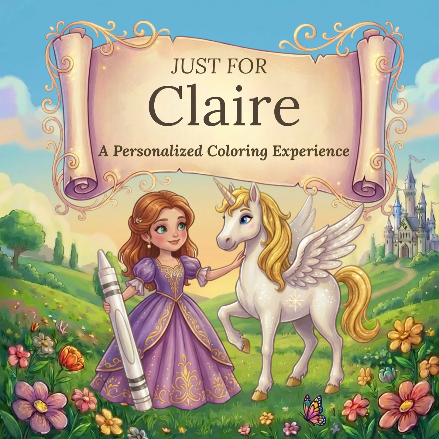 Claire Personalized Coloring Book | Ages 4-8 | L.K. Bunting