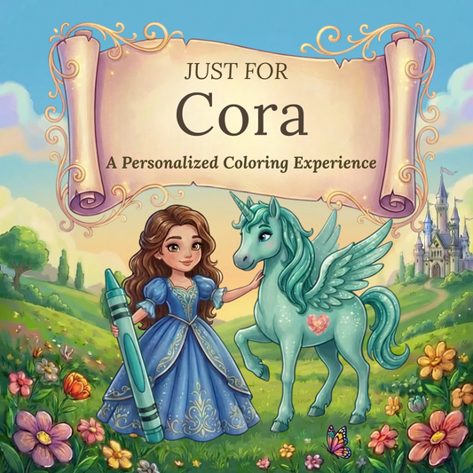 Cora Personalized Coloring Book | Ages 4-8 | L.K. Bunting
