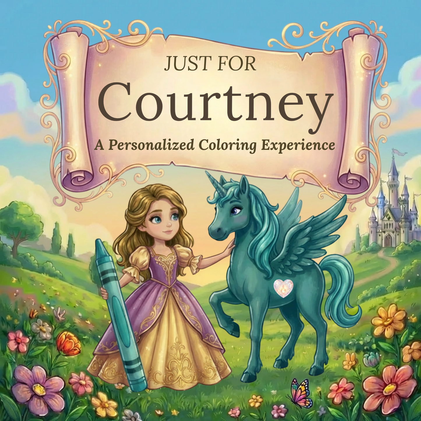 Courtney Personalized Coloring Book | Ages 4-8 | L.K. Bunting