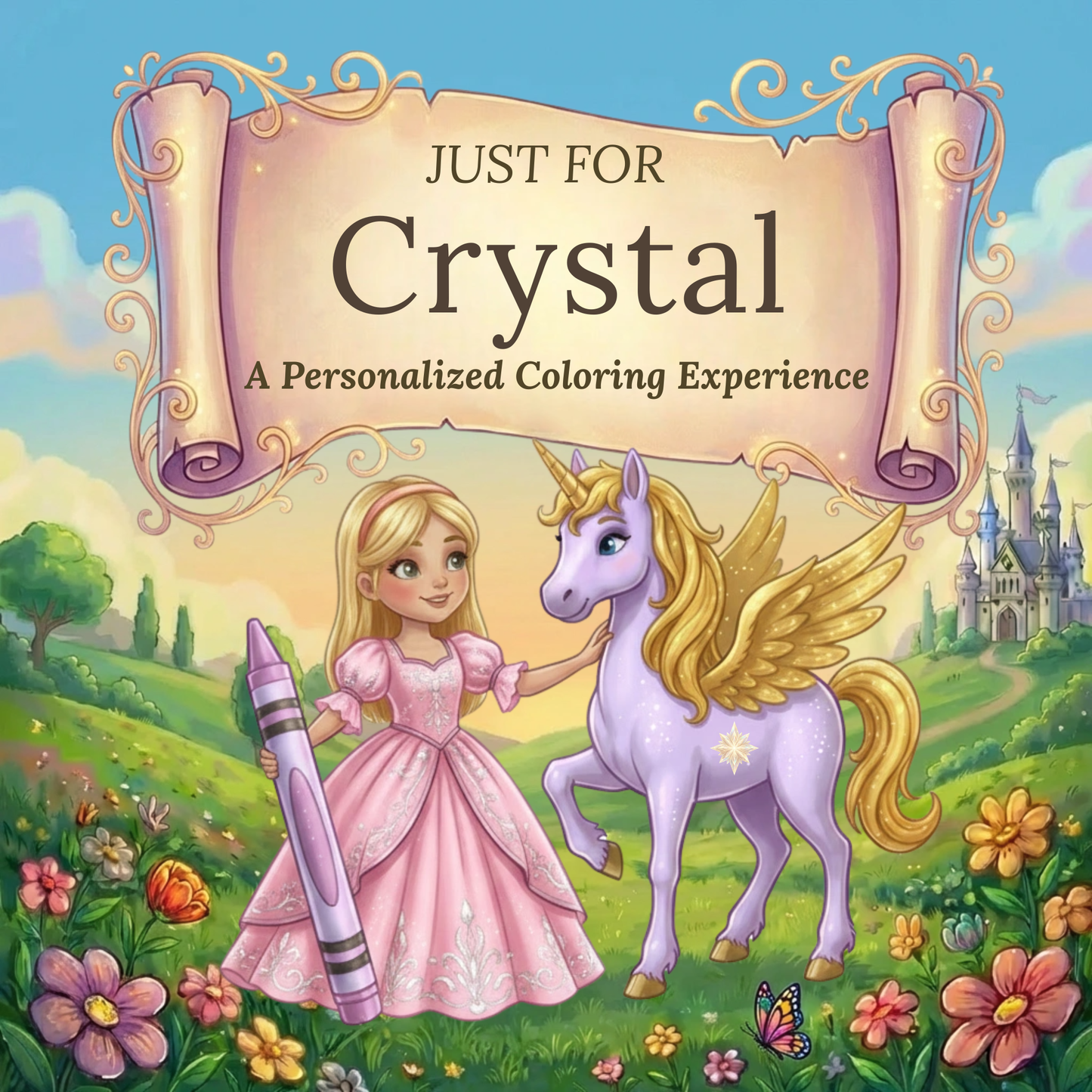 Crystal Personalized Coloring Book | Ages 4-8 | L.K. Bunting