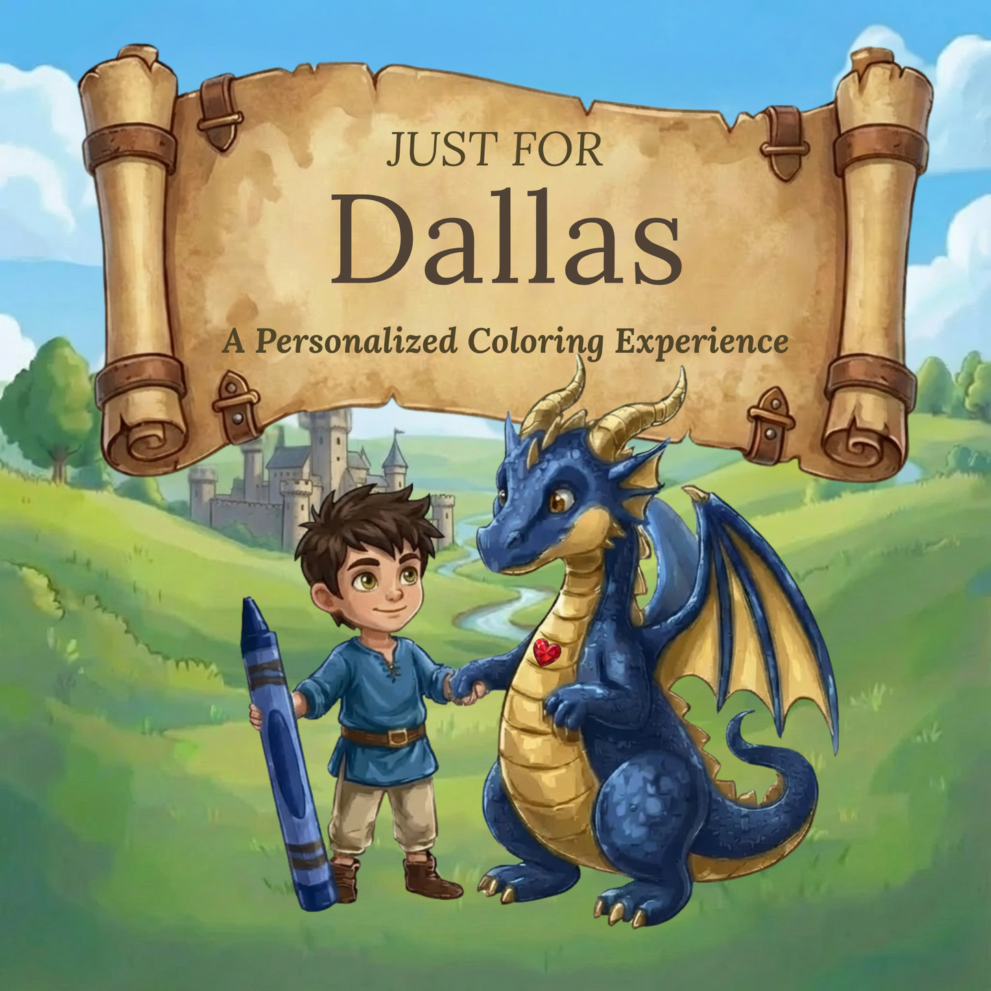 Dallas Personalized Coloring Book | Ages 4-8 | L.K. Bunting