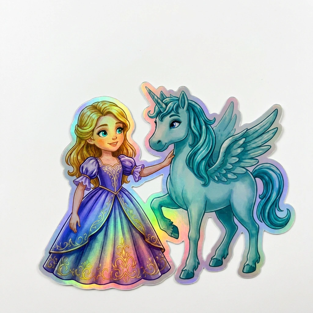 Danielle Unicorn Holographic Sticker (3.71” x 3”) for Kids