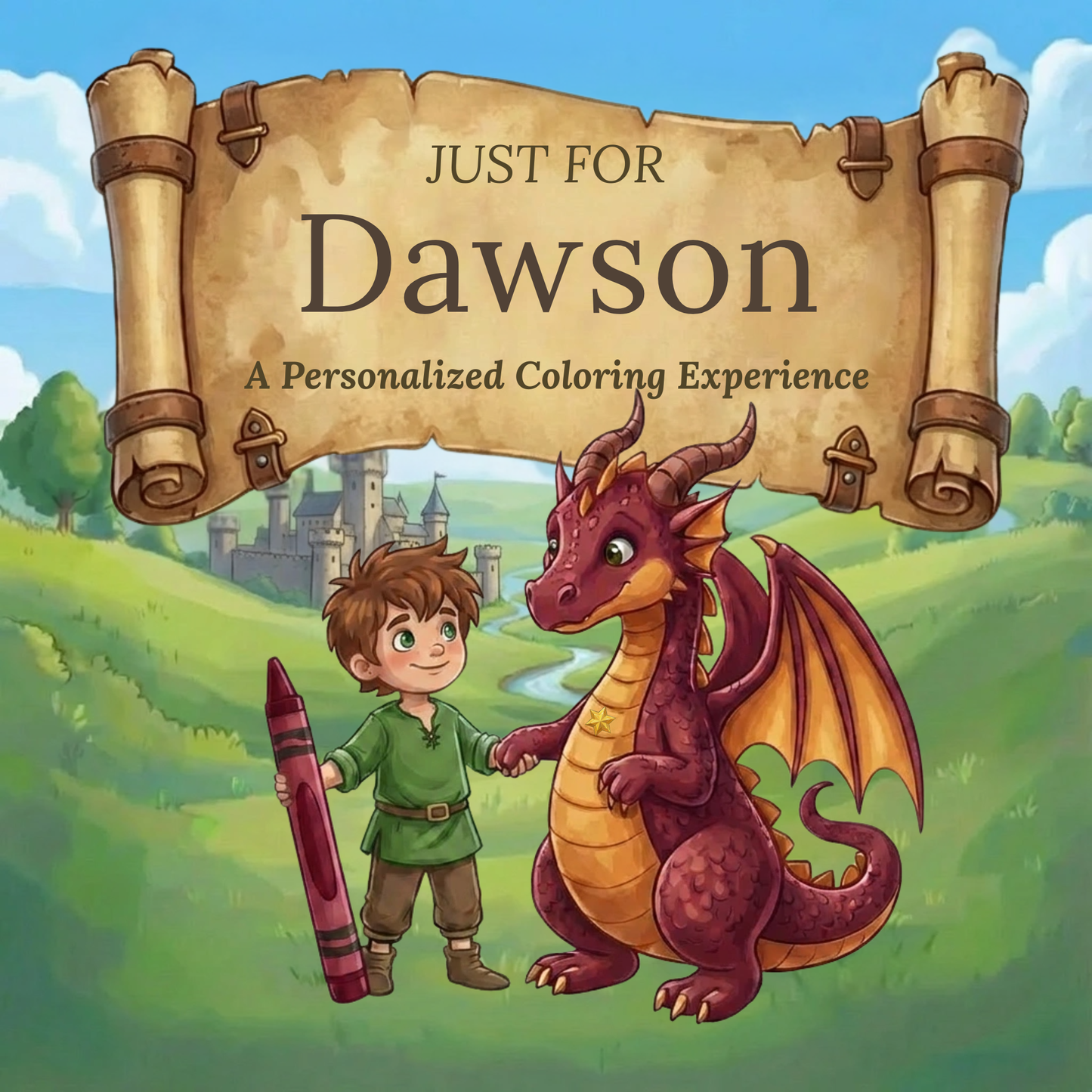 Dawson Personalized Coloring Book | Ages 4-8 | L.K. Bunting