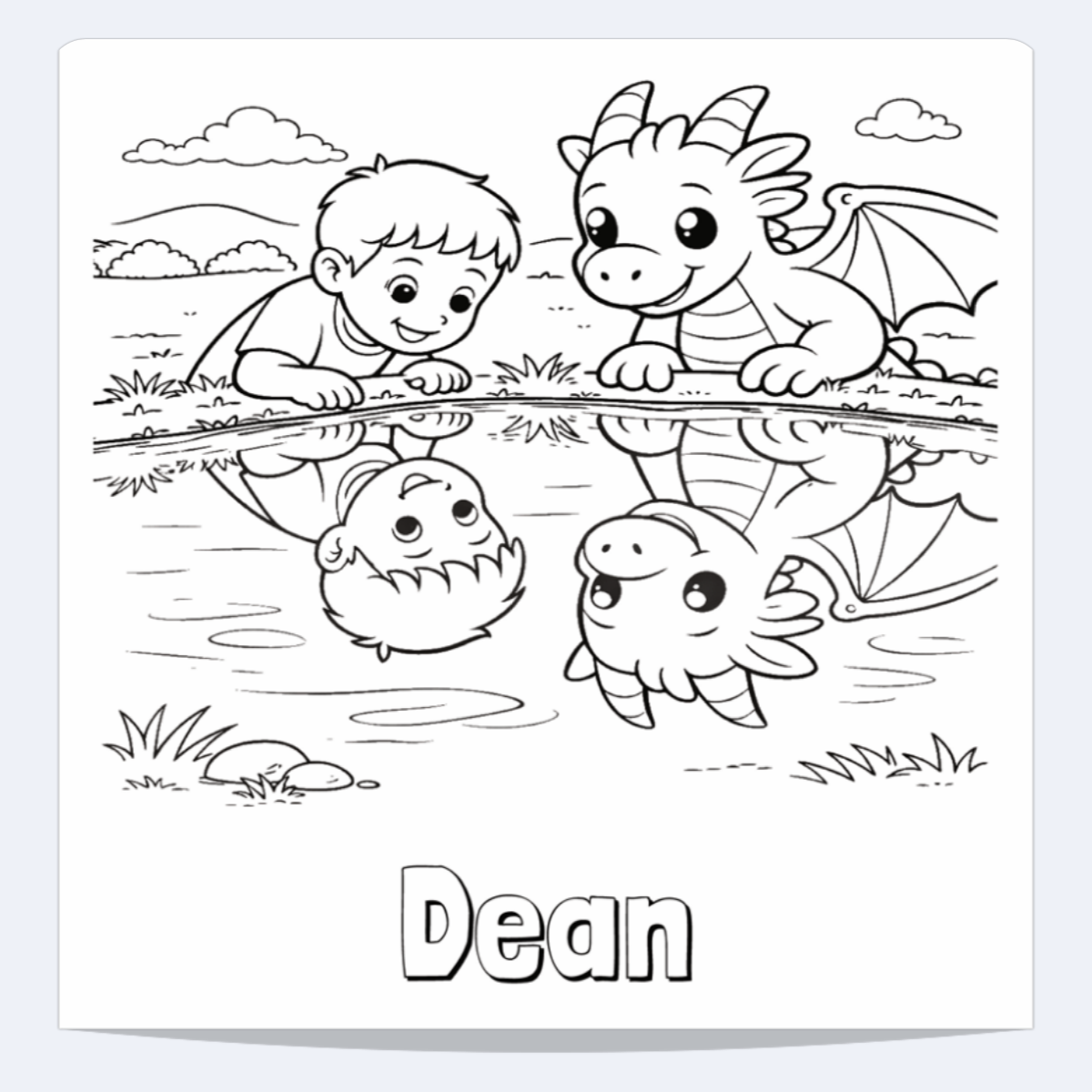 Dean Personalized Coloring Book | Ages 4-8 | L.K. Bunting