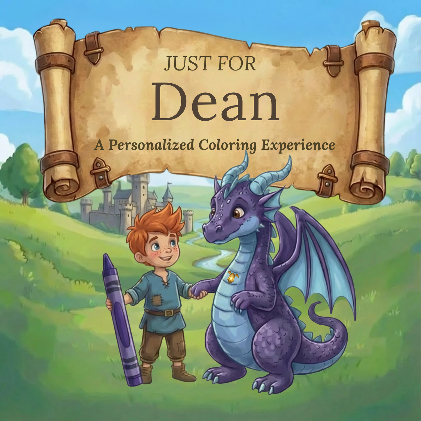 Dean Personalized Coloring Book | Ages 4-8 | L.K. Bunting