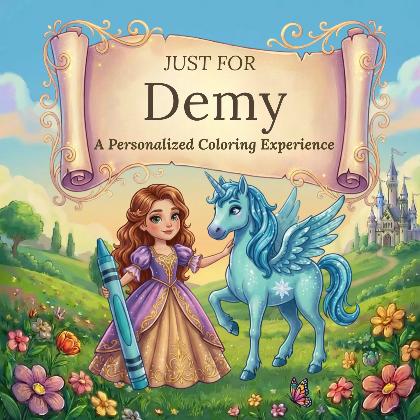 Demy Personalized Coloring Book | Ages 4-8 | L.K. Bunting