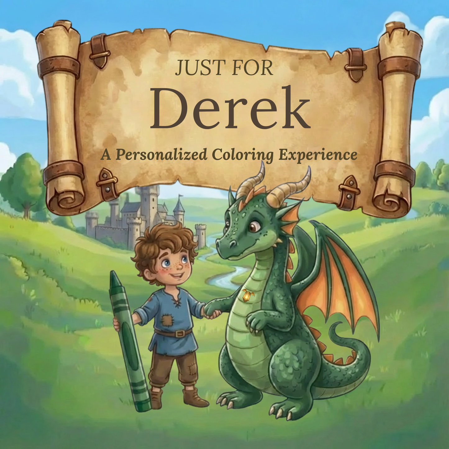 Derek Personalized Coloring Book | Ages 4-8 | L.K. Bunting