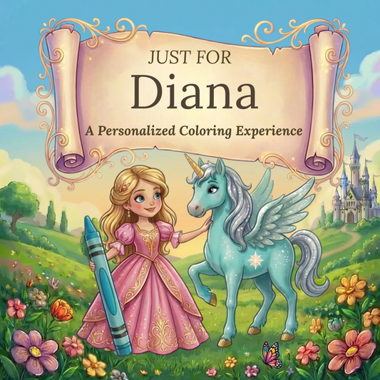 Diana Personalized Coloring Book | Ages 4-8 | L.K. Bunting