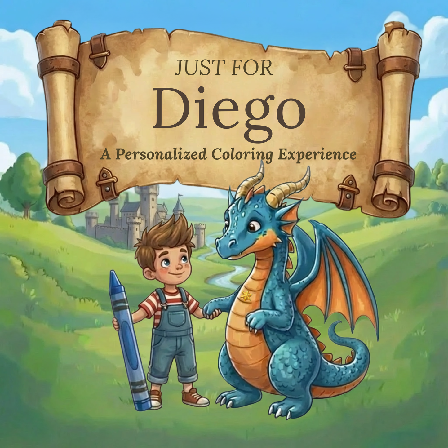 Diego Personalized Coloring Book | Ages 4-8 | L.K. Bunting