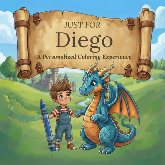 Diego Personalized Coloring Book | Ages 4-8 | L.K. Bunting