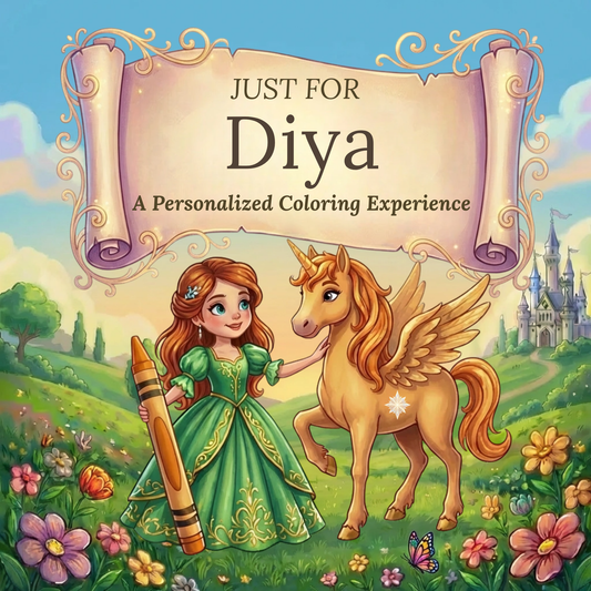 Diya Personalized Coloring Book | Ages 4-8 | L.K. Bunting