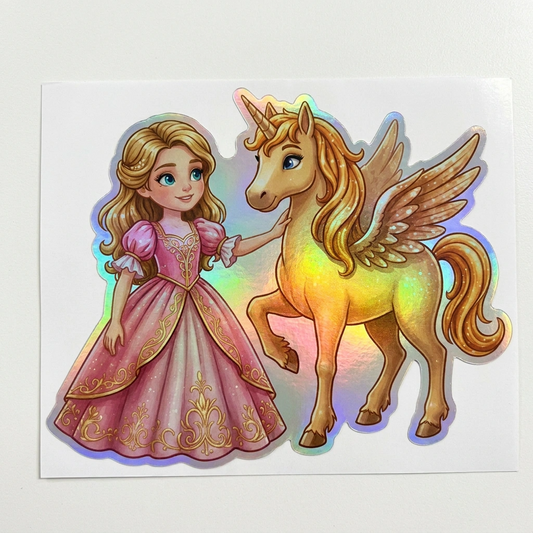 Eden Unicorn Holographic Sticker (3.71” x 3”) for Kids