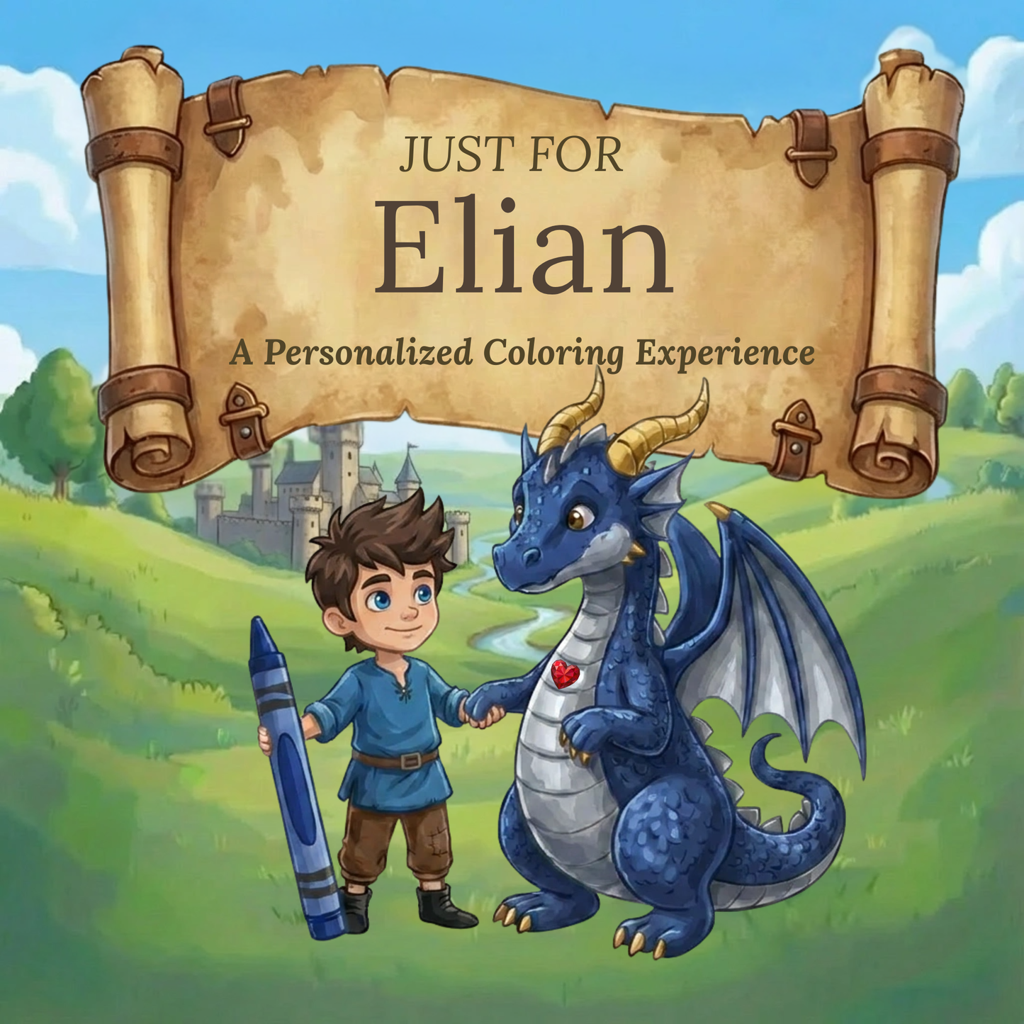 Elian Personalized Coloring Book | Ages 4-8 | L.K. Bunting