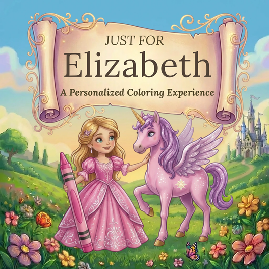 Elizabeth Personalized Coloring Book | Ages 4-8 | L.K. Bunting