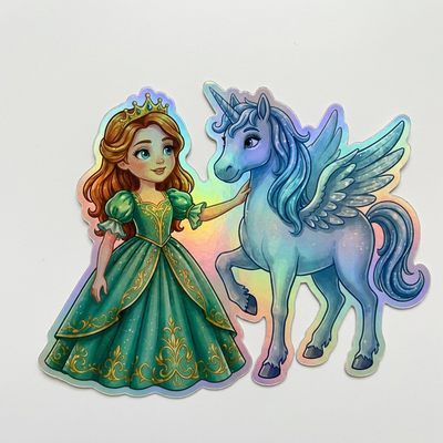 Eloise Unicorn Holographic Sticker (3.71” x 3”) for Kids