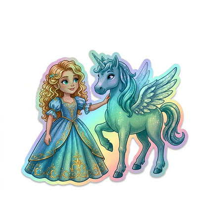 Emerson Unicorn Holographic Sticker (3.71” x 3”) for Kids
