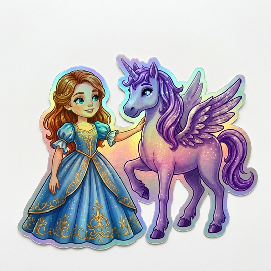 Emery Unicorn Holographic Sticker (3.71” x 3”) for Kids