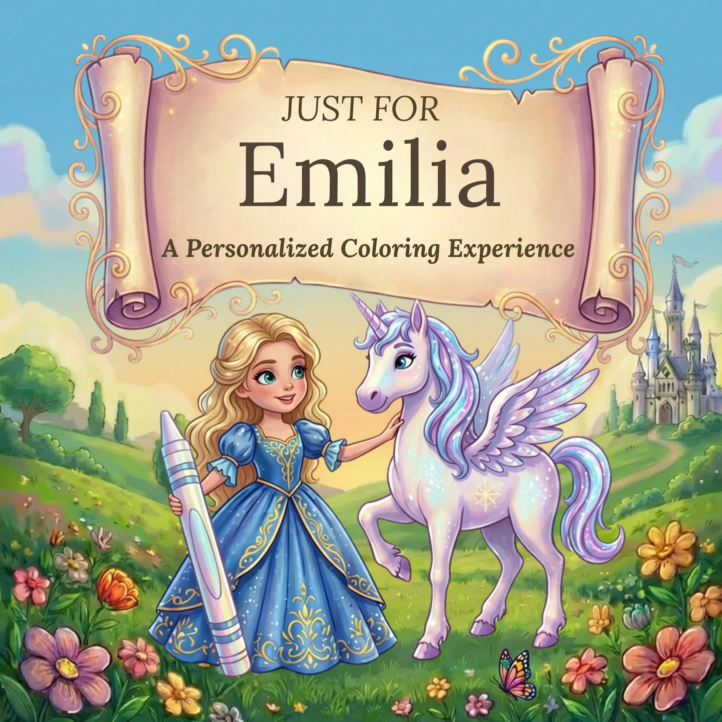 Emilia Personalized Coloring Book | Ages 4-8 | L.K. Bunting