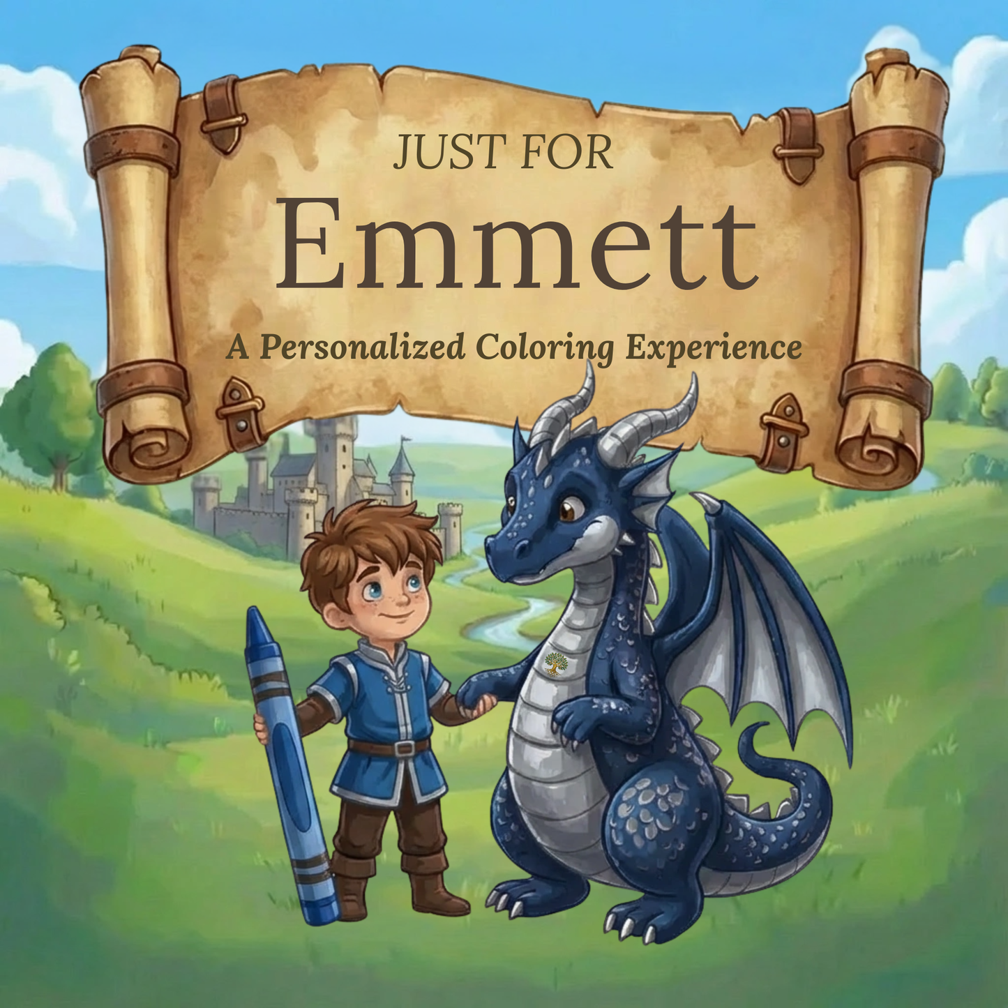 Emmett Personalized Coloring Book | Ages 4-8 | L.K. Bunting