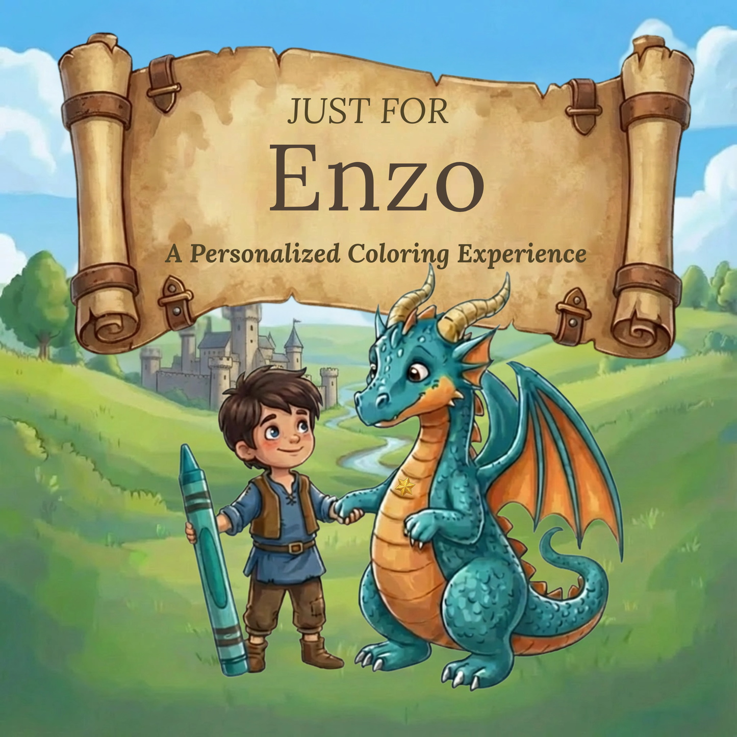 Enzo Personalized Coloring Book | Ages 4-8 | L.K. Bunting