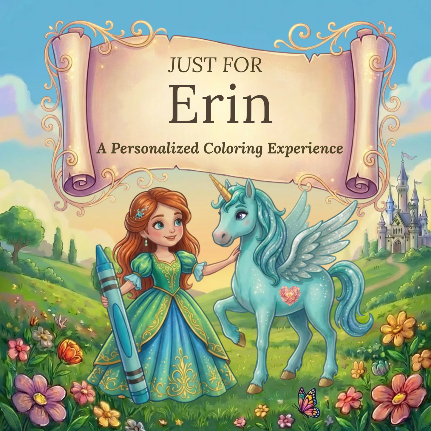 Erin Personalized Coloring Book | Ages 4-8 | L.K. Bunting