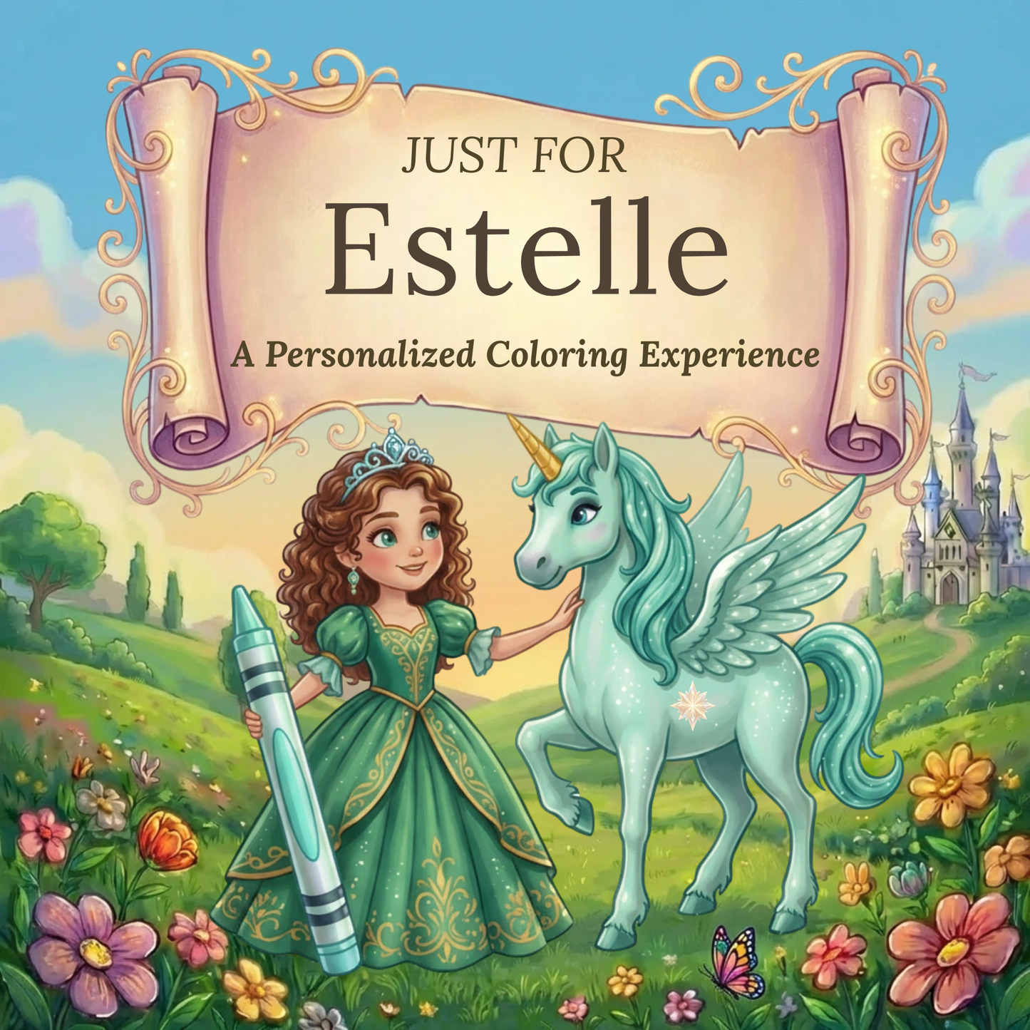 Estelle Personalized Coloring Book | Ages 4-8 | L.K. Bunting