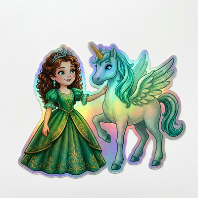 Estelle Unicorn Holographic Sticker (3.71” x 3”) for Kids