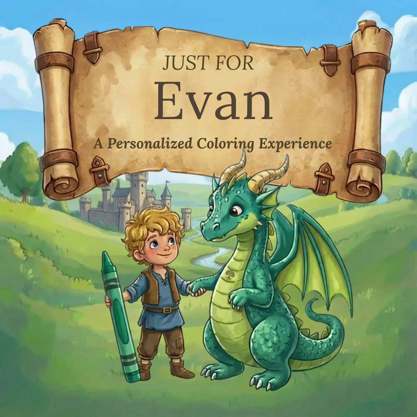 Evan Personalized Coloring Book | Ages 4-8 | L.K. Bunting