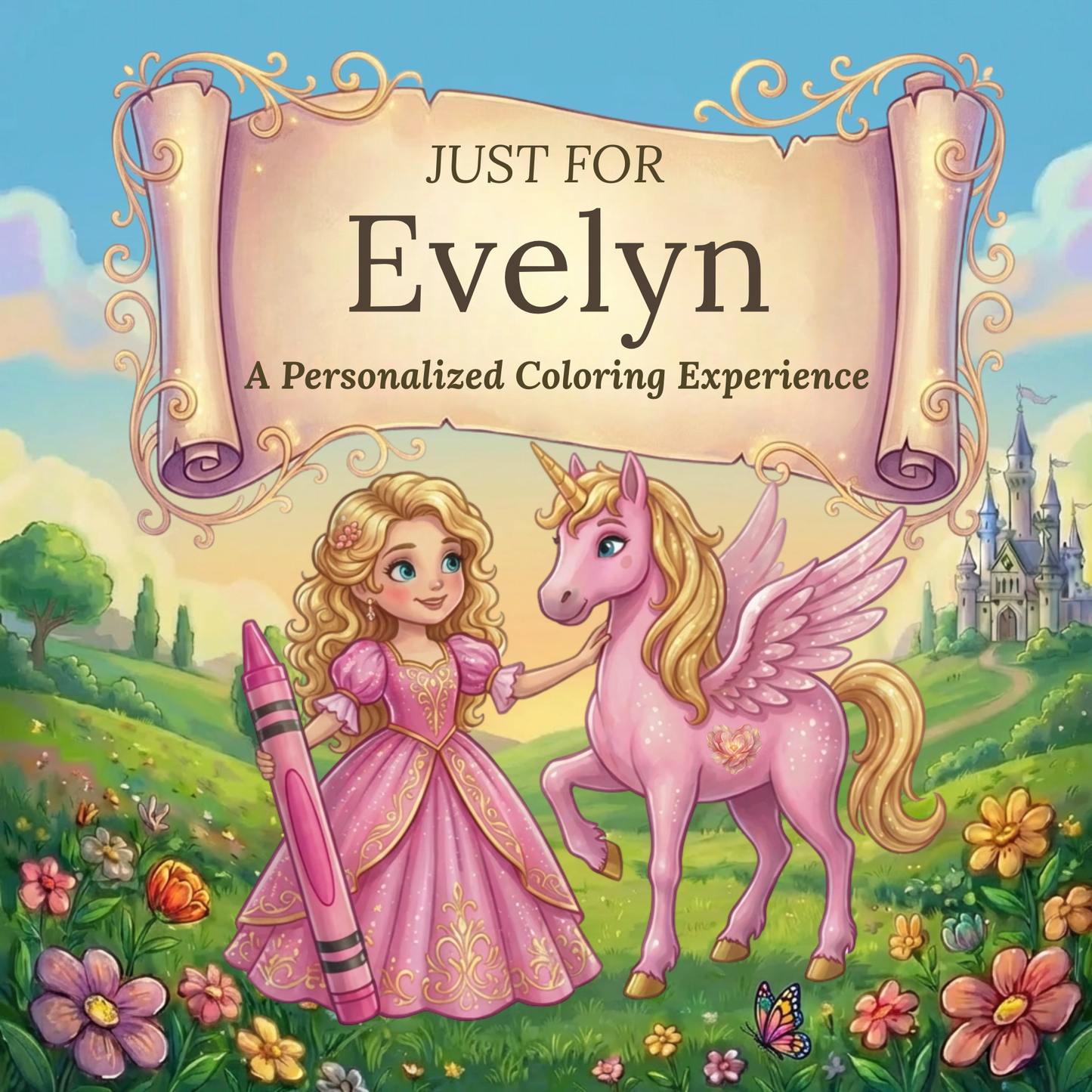 Evelyn Personalized Coloring Book | Ages 4-8 | L.K. Bunting