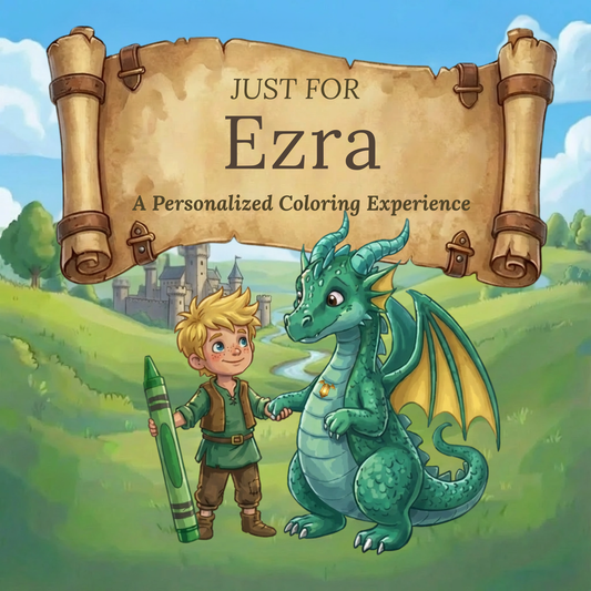 Ezra Personalized Coloring Book | Ages 4-8 | L.K. Bunting