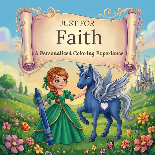 Faith Personalized Coloring Book | Ages 4-8 | L.K. Bunting