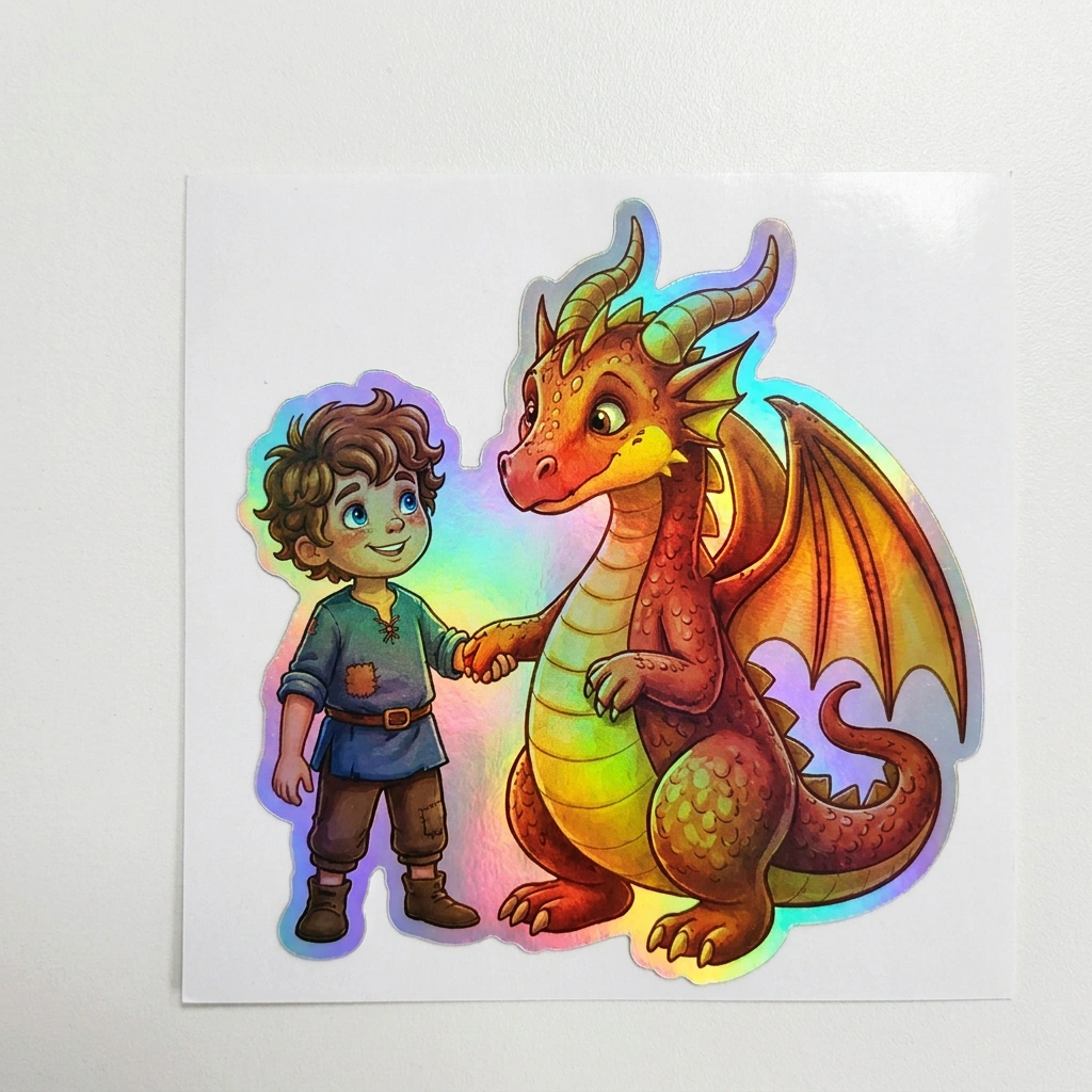 Fernando Dragon Holographic Sticker (2.98” x 3”) for Kids