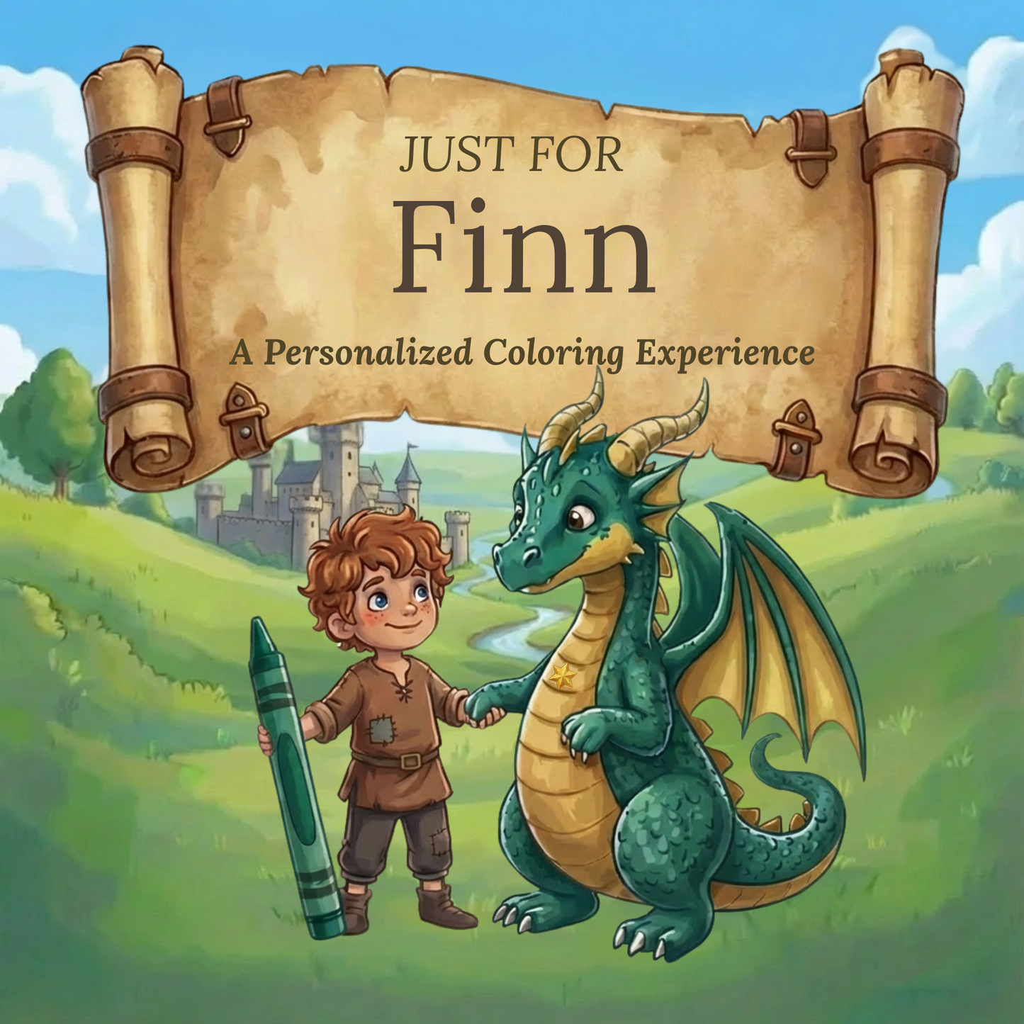 Finn Personalized Coloring Book | Ages 4-8 | L.K. Bunting